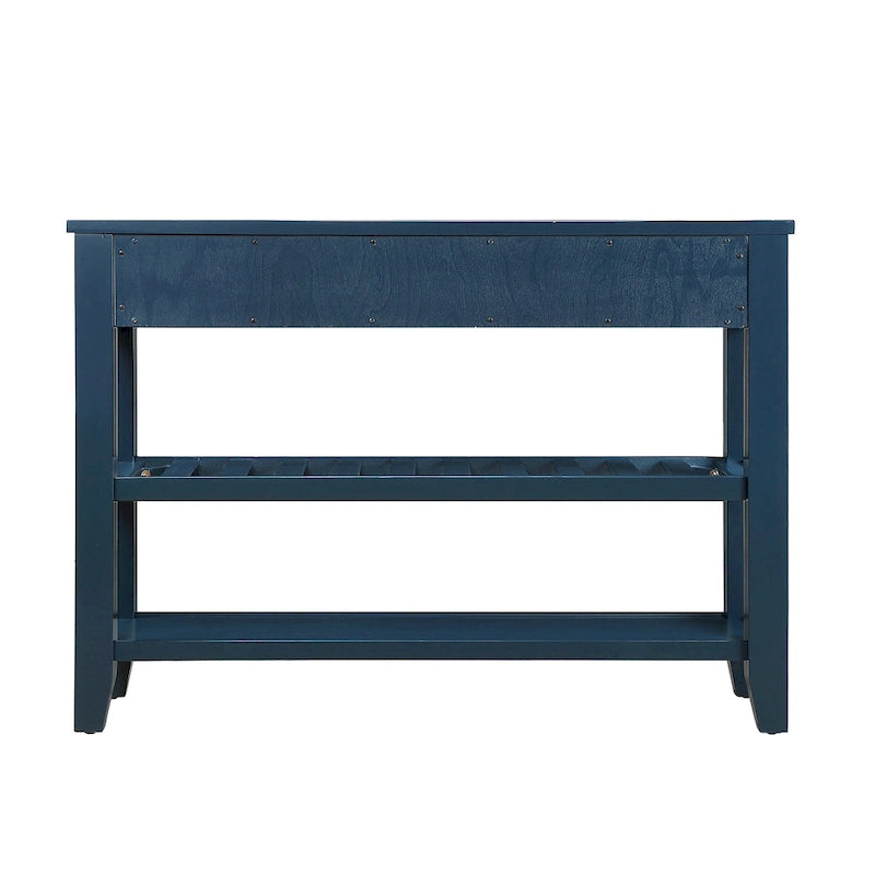 Console Sofa Table with 2 Storage Drawers and 2 Tiers Shelves