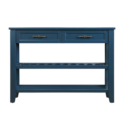 Console Sofa Table with 2 Storage Drawers and 2 Tiers Shelves