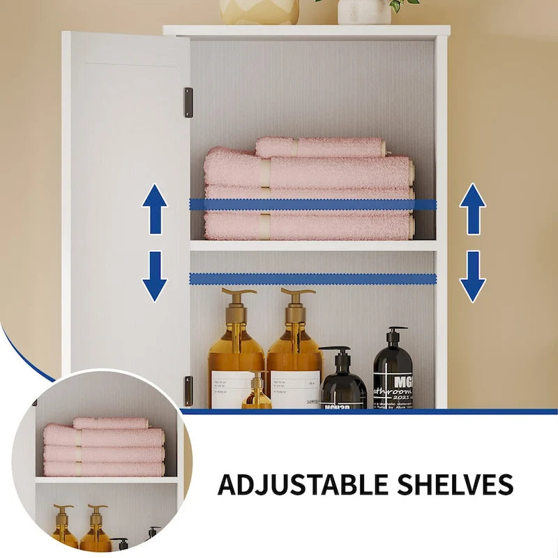 53-inch Tilt-Out Laundry Hamper Cabinet with Adjustable Shelves & Wheeled Basket