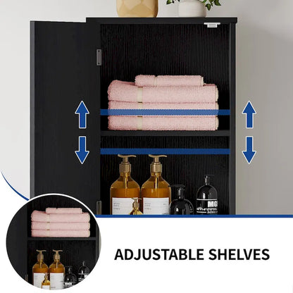 53-inch Tilt-Out Laundry Hamper Cabinet with Adjustable Shelves & Wheeled Basket