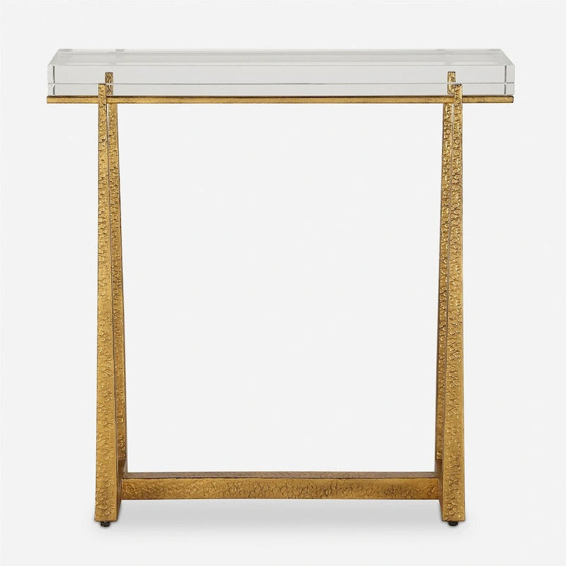  Midas Thick Crystal Accent Table - 24H x 24W x 8.625D
