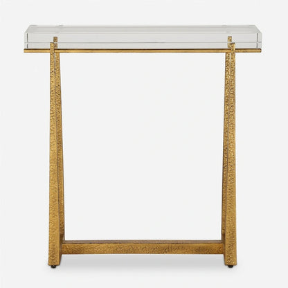  Midas Thick Crystal Accent Table - 24H x 24W x 8.625D