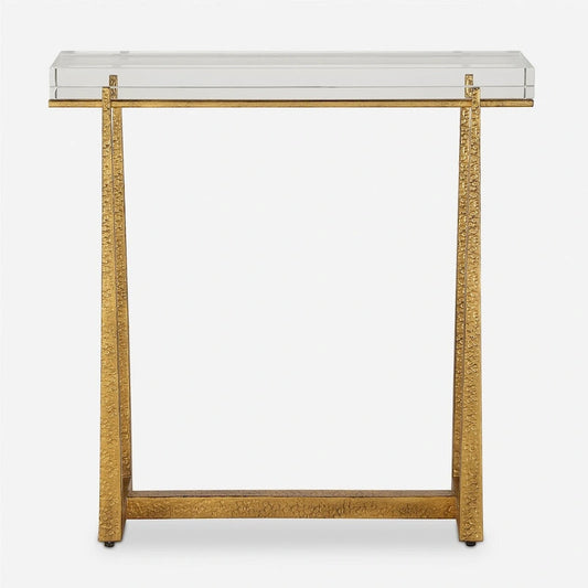  Midas Thick Crystal Accent Table - 24H x 24W x 8.625D