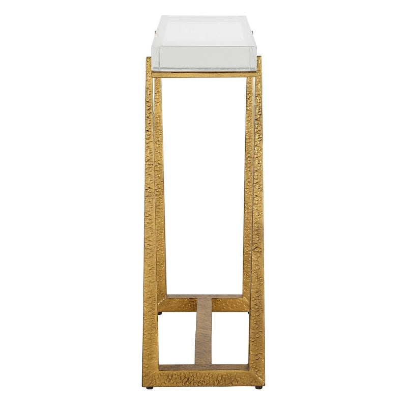 Midas Thick Crystal Accent Table - 24H x 24W x 8.625D