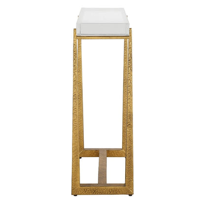 Midas Thick Crystal Accent Table - 24H x 24W x 8.625D